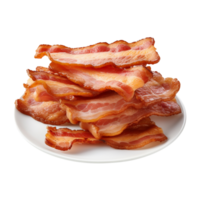 Cooked bacon slices isolated on transparent background png