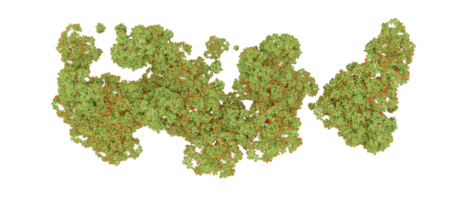 Grün Wald isoliert auf Hintergrund. 3d Rendern - - Illustration png