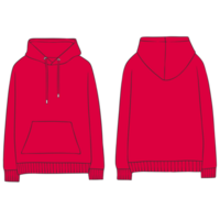 red hoodie mockup illustration png