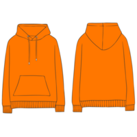 Orange sweat à capuche maquette illustration png