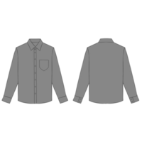 gris longue manche bouton chemise maquette illustration png