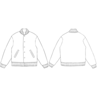 white varsity bomber jacket mockup illustration png