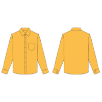 giallo lungo manica pulsante camicia modello illustrazione png