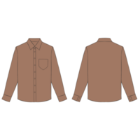 light brown long sleeve button shirt mockup illustration png
