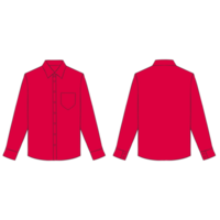 rosso lungo manica pulsante camicia modello illustrazione png