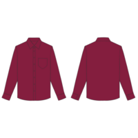 maroon long sleeve button shirt mockup illustration png