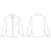 simple black outline long sleeve button shirt mockup png