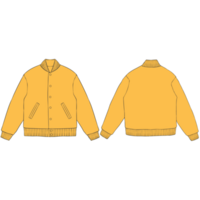 yellow varsity bomber jacket mockup illustration png