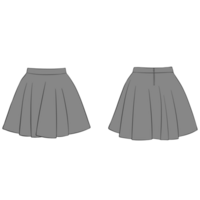 gray short skirt mockup illustration png
