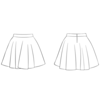 simple black outline short skirt mockup png