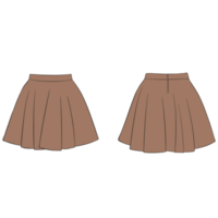 light brown short skirt mockup illustration png