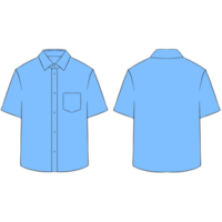 leggero blu corto manica camicia vestito modello illustrazione png