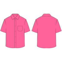 roze kort mouw overhemd jurk mockup illustratie png