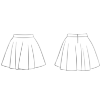 white short skirt mockup illustration png