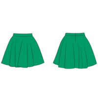 green short skirt mockup illustration png