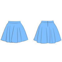 light blue short skirt mockup illustration png