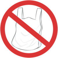 Nej vit plast väska varning symbol illustration png