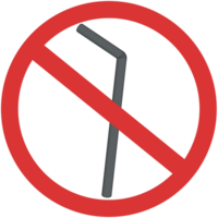 Nej svart plast sugrör varning symbol illustration png