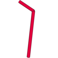 rood plastic rietje tekenfilm illustratie png