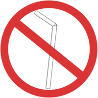 Nej vit plast sugrör varning symbol illustration png