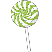 green lollipop candy cartoon illustration png