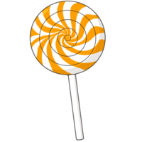 orange lollipop candy cartoon illustration png