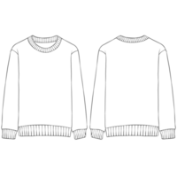 simple black outline sweatshirt mockup png