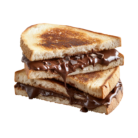 pain grillé fondu Chocolat sandwich isolé sur une transparent Contexte png