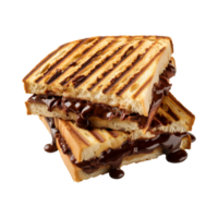 toast melted chocolate sandwich isolated on a transparent background png