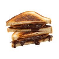 geroosterd brood gesmolten chocola belegd broodje geïsoleerd Aan een transparant achtergrond png