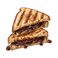 toast melted chocolate sandwich isolated on a transparent background png