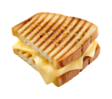 pain grillé fondu fromage sandwich isolé sur une transparent Contexte png