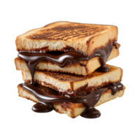 pain grillé fondu Chocolat sandwich isolé sur une transparent Contexte png