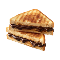 toast melted chocolate sandwich isolated on a transparent background png