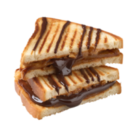 pain grillé fondu Chocolat sandwich isolé sur une transparent Contexte png