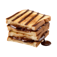 pain grillé fondu Chocolat sandwich isolé sur une transparent Contexte png