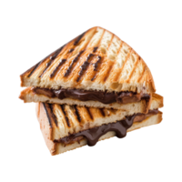 pain grillé fondu Chocolat sandwich isolé sur une transparent Contexte png