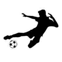 silhouette of a soccer player kicking the ball png