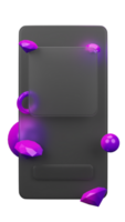 3d rendering of glassmorphism design for social media png