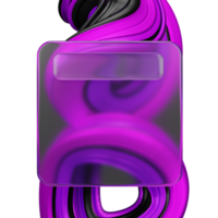 3d rendering of glassmorphism design with abstract png