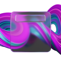 3d rendering of glassmorphism design with abstract png