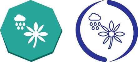 Flower with rain Icon Design vector