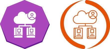 Cloud Library Icon Design vector