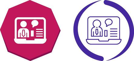 Online Job Interview Icon Design vector