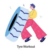 Trendy Tyre Workout vector