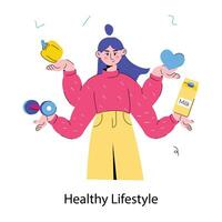 Trendy Healthy Lifestyle vector