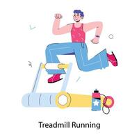 Trendy Treadmill Running vector