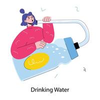 Trendy Drinking Water vector