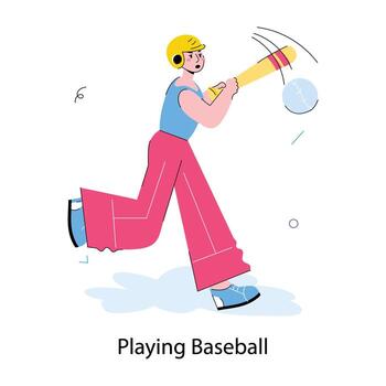 Trendy Playing Baseball vector
