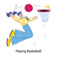 Trendy Playing Basketball vector